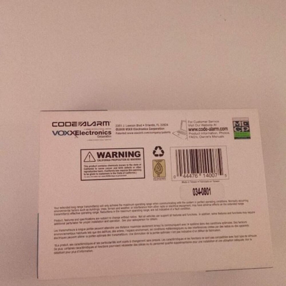 New Code Alarm Pro Remote Start And Keyless Entry System 4-Button 1-Way Transmit - Picture 9 of 10